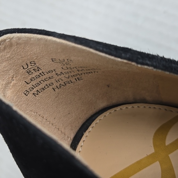Sam Edelman Black Suede Harlie Heels 8 - Picture 2 of 7